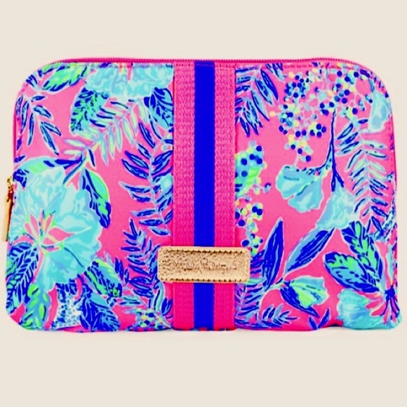 Lilly Pulitzer Thompson Clutch Pouch Bag - Pink Isle Lil Earned Stripes New NWT - Picture 6 of 11